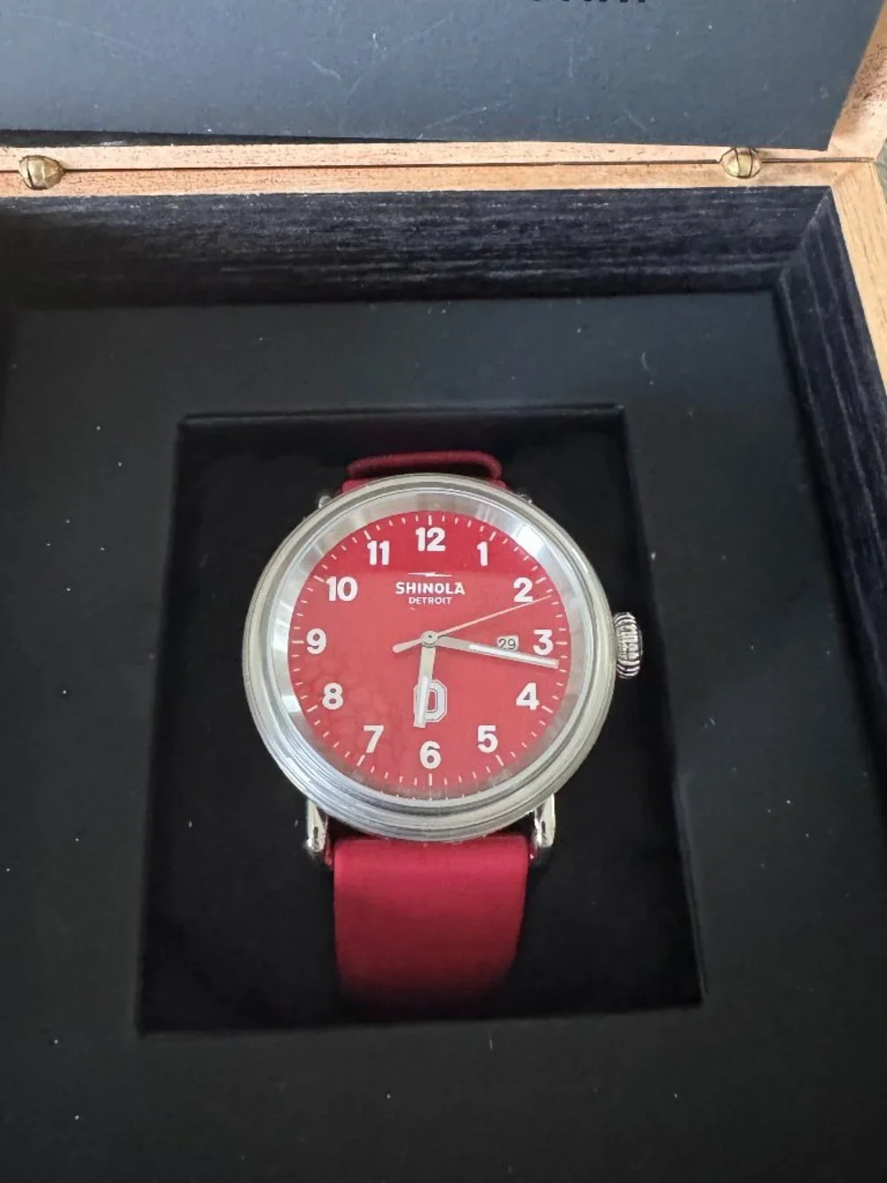 NWT Shinola The Buckeye Detrola Ohio Silicone Strap Watch | 43mm | S0120224032